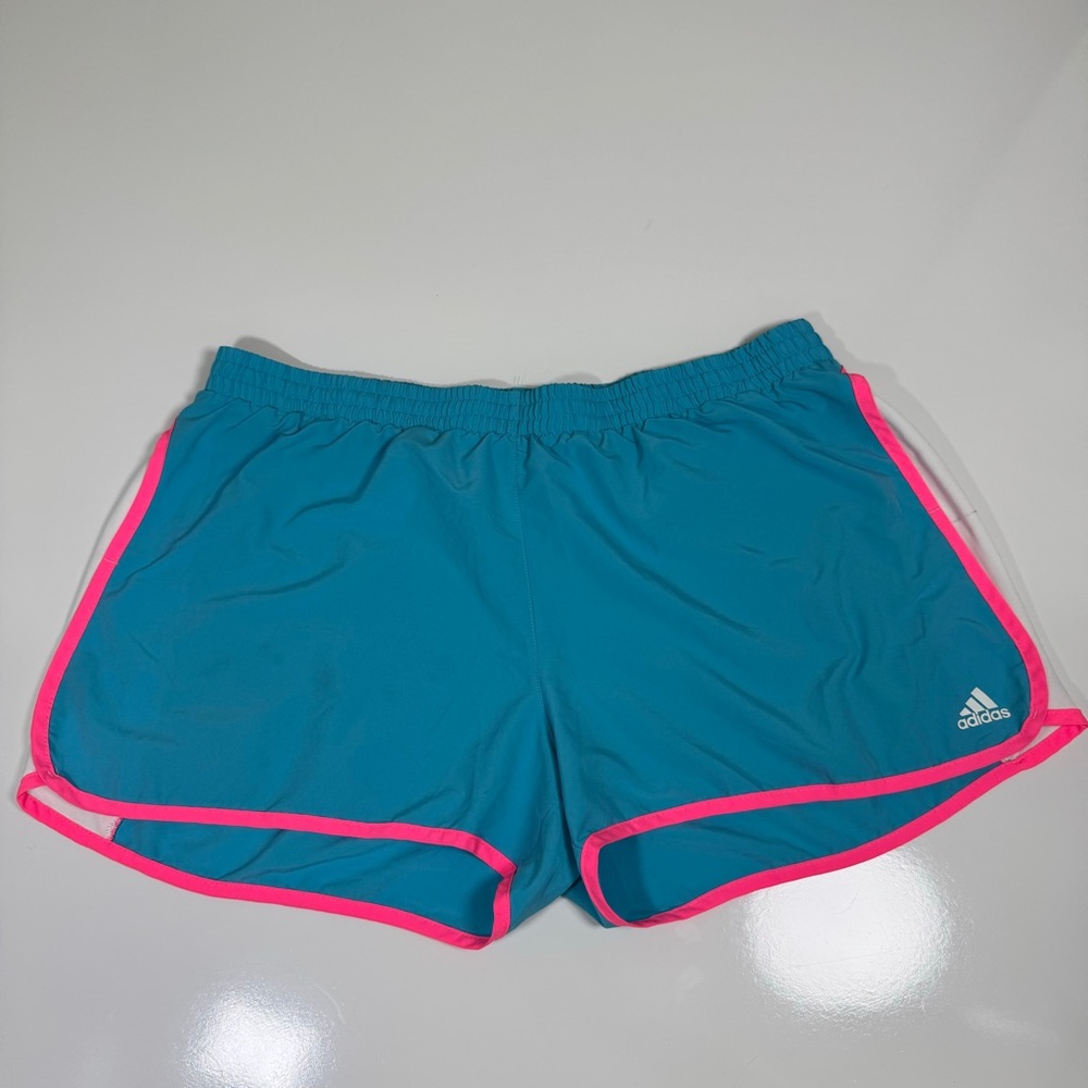 Adidas Teal‎ Pink Trim Running Shorts Women’s M
